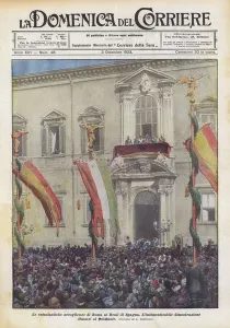 Rome's enthusiastic welcome to the Spanish Royals (colour litho) Rome's enthusiastic welcome to the Spanish Royals (colour litho)