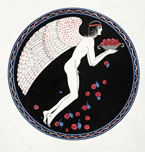Embrace the Elegance: Art Deco Poster Art Collection: Roses dans la Nuit, illustration from Les Chansons de Bilitis, by Pierre Louys, pub