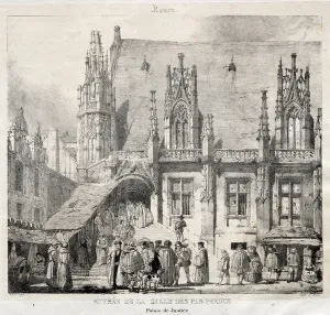Rouen: Entree de la Salle des Pas Perdus, Palais du Justice, 1824 (litho) Rouen: Entree de la Salle des Pas Perdus, Palais du Justice, 1824 (litho)