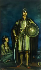 Rudolph Valentino in the Black Falcon, 1925 (oil on canvas) Rudolph Valentino in the Black Falcon, 1925 (oil on canvas)