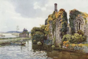 Ruins of Norman House, Christchurch (colour litho) Ruins of Norman House, Christchurch (colour litho)