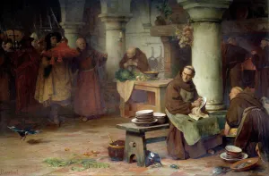 Saint Bonaventure (San Bonaventura) (1217-1274) receiving the purple cardinalice A high Saint Bonaventure (San Bonaventura) (1217-1274) receiving the purple cardinalice A high