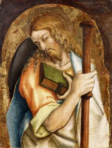 Saint James the Greater, (tempera on gold ground panel, shaped top) Saint James the Greater, (tempera on gold ground panel, shaped top)