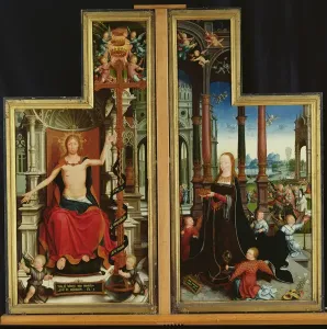 Netherlandish Painting Prints: Polyptych of the Glorification of the Holy Trinity, panels depicting Christ Enthroned