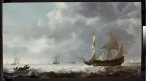 Sea-piece, a breeze near a Dutch port, c.1640 (oil on panel) Sea-piece, a breeze near a Dutch port, c.1640 (oil on panel)
