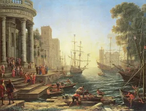 Seaport with the Embarkation of St. Ursula (oil on canvas) Seaport with the Embarkation of St. Ursula (oil on canvas)
