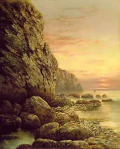 Seascape with Cliff at Sunset, 1889 (oil on canvas) Seascape with Cliff at Sunset, 1889 (oil on canvas)
