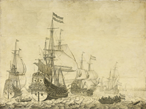 Seascape with Dutch Men-of-War including the Drenthe and the Prince Seascape with Dutch Men-of-War including the Drenthe and the Prince