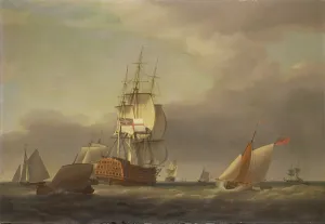 A Seascape with Men-of-War and Small Craft (oil on canvas) A Seascape with Men-of-War and Small Craft (oil on canvas)