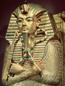 Detail of the second mummiform coffin of Tutankhamun (c Detail of the second mummiform coffin of Tutankhamun (c