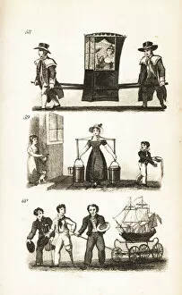 Ann And Jane Taylor Collection: The Sedan Chair, the Milkmaid and the Sailors and Ship