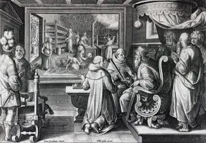 Ser, Sive Sericus Vermis, plate 9 from Nova Reperta, engraved by Philip Galle, c Ser, Sive Sericus Vermis, plate 9 from Nova Reperta, engraved by Philip Galle, c