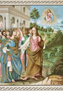 The sibyl of Tiburtis announcing to Augustus the coming of Jesus Christ, from 'Science The sibyl of Tiburtis announcing to Augustus the coming of Jesus Christ, from 'Science
