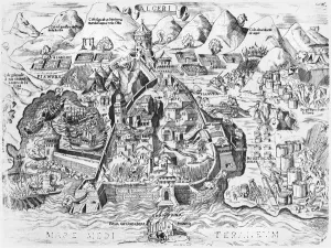 Siege of Algiers by Charles V (1500-58) in 1541 (engraving) (b/w photo) Siege of Algiers by Charles V (1500-58) in 1541 (engraving) (b/w photo)