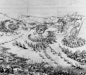 The Siege of the Citadel of Saint-Martin-de-Re in 1627, 1628-31 (engraving) (b/w photo) The Siege of the Citadel of Saint-Martin-de-Re in 1627, 1628-31 (engraving) (b/w photo)