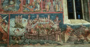 Siege of Constantinople by Sultan Mehmet II (1432-81) in 1453 (fresco) Siege of Constantinople by Sultan Mehmet II (1432-81) in 1453 (fresco)
