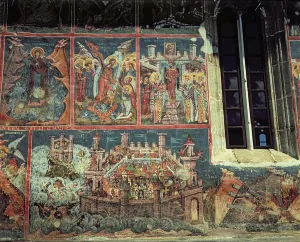Siege of Constantinople by Sultan Mehmet II (1432-81) in 1453 (fresco) (see also 67361) Siege of Constantinople by Sultan Mehmet II (1432-81) in 1453 (fresco) (see also 67361)