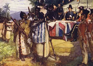 Signing the Treaty of Waitangi (colour litho) Signing the Treaty of Waitangi (colour litho)