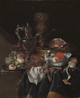 Images Dated 13th November 2012: Silver Wine Jug, Ham, and Fruit, c. 1660-1666 (oil on canvas)