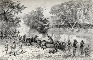 Sir Henry Morton Stanleys Emin Pasha Relief Expedition being attacked by Avisibba Sir Henry Morton Stanleys Emin Pasha Relief Expedition being attacked by Avisibba