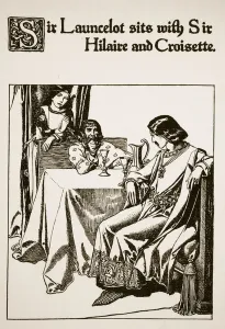 Sir Launcelot sits with Sir Hilaire and Croisette, illustration from ' Sir Launcelot sits with Sir Hilaire and Croisette, illustration from '