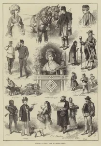 Sketches in Vienna, Types of Viennese People (engraving) Sketches in Vienna, Types of Viennese People (engraving)
