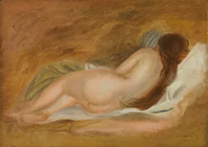 Sleeping Nude, Back View, Ochre Background; Nu Couche, vu de Dos, sur fond Ocre, c Sleeping Nude, Back View, Ochre Background; Nu Couche, vu de Dos, sur fond Ocre, c