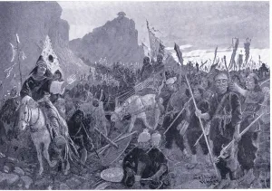 Soldiers with bits in their mouths 1000 BC (litho) Soldiers with bits in their mouths 1000 BC (litho)