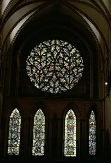 South transept rose window known as The Bishop's Eye (stained glass) South transept rose window known as The Bishop's Eye (stained glass)