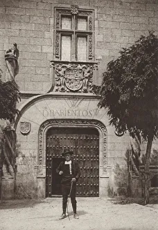 Spain: Ciudad Rodrigo, Door of palace (b/w photo) Spain: Ciudad Rodrigo, Door of palace (b/w photo)