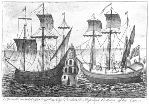 A Spanish Guarda Costa (Coastguard) boarding Captain Jenkins Ship A Spanish Guarda Costa (Coastguard) boarding Captain Jenkins Ship