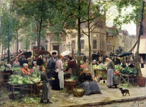 The Square in front of Les Halles, 1880 (oil on canvas) The Square in front of Les Halles, 1880 (oil on canvas)