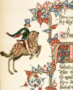 The Squire, detail from The Canterbury Tales, by Geoffrey Chaucer (c The Squire, detail from The Canterbury Tales, by Geoffrey Chaucer (c
