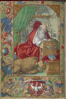 British Library Manuscripts Prints: St Jerome writing