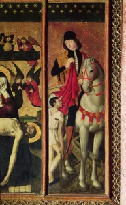 St. Martin, left hand panel from a triptych depicting Pieta between St. Martin and St St. Martin, left hand panel from a triptych depicting Pieta between St. Martin and St