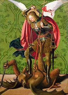 St. Michael Killing the Dragon (oil on panel) St. Michael Killing the Dragon (oil on panel)