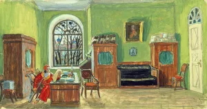 Stage design for the theatre play 'Pushkin's Death' by M. Saltykow-Schtschedrin Stage design for the theatre play 'Pushkin's Death' by M. Saltykow-Schtschedrin