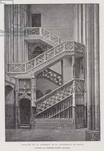 Staircase of the library of Rouen Cathedral, 15th Century (litho) Staircase of the library of Rouen Cathedral, 15th Century (litho)