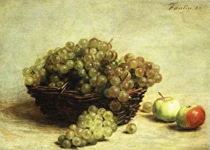 Still-life, Raisins and Apples in a Basket; Nature Morte, Raisin et Pomme d'Api Still-life, Raisins and Apples in a Basket; Nature Morte, Raisin et Pomme d'Api