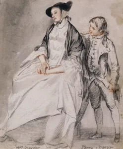 Study of Mrs Mercier seated in a Chair, and her youngest son Study of Mrs Mercier seated in a Chair, and her youngest son
