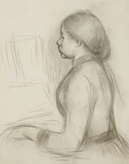 Study of a Young Girl at the Piano; Etude pour Une Jeune Fille au Piano, (soft pencil Study of a Young Girl at the Piano; Etude pour Une Jeune Fille au Piano, (soft pencil