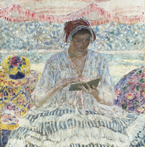 Summer Reading (Under the Awning), 1916 (oil on canvas) Summer Reading (Under the Awning), 1916 (oil on canvas)