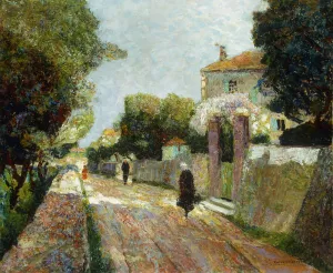 Sunny Village Street; Rue de Village Ensoleillee, (oil on canvas) Sunny Village Street; Rue de Village Ensoleillee, (oil on canvas)