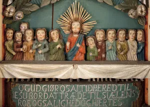 Last Supper, detail of the altarpiece (painted wood) Last Supper, detail of the altarpiece (painted wood)