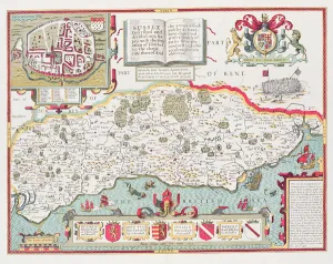 Sussex, engraved by Jodocus Hondius (1563-1612) from John Speed's Theatre of Sussex, engraved by Jodocus Hondius (1563-1612) from John Speed's Theatre of