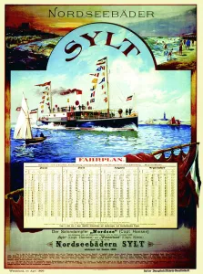 Sylt, poster advertising the Sylt Steamship Company, 1899 (colour litho) Sylt, poster advertising the Sylt Steamship Company, 1899 (colour litho)