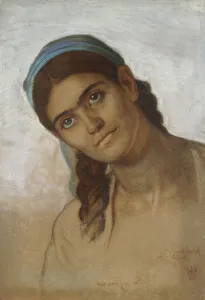 A Syrian Wife Unveiled, (coloured chalks on linen) A Syrian Wife Unveiled, (coloured chalks on linen)