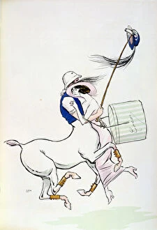 Children Collection: Tangoville sur Mer, caricature of Coco Chanel (1883-1971) dancing with Arthur