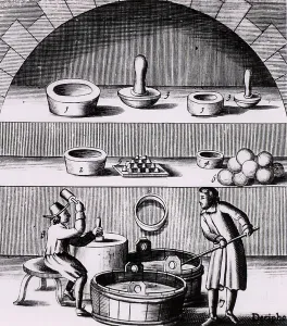 Silver Assaying Print; 17th Century Copperplate Engraving