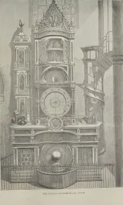 Roman Catholic Cathedrals Prints: Astronomical Clock, 1870 (engraving)